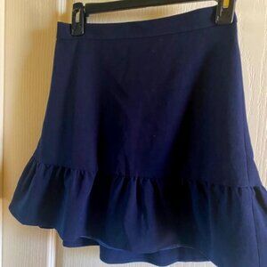New J.Crew Mercantile Navy Blue Ruffle Mini Skirt Size 2
